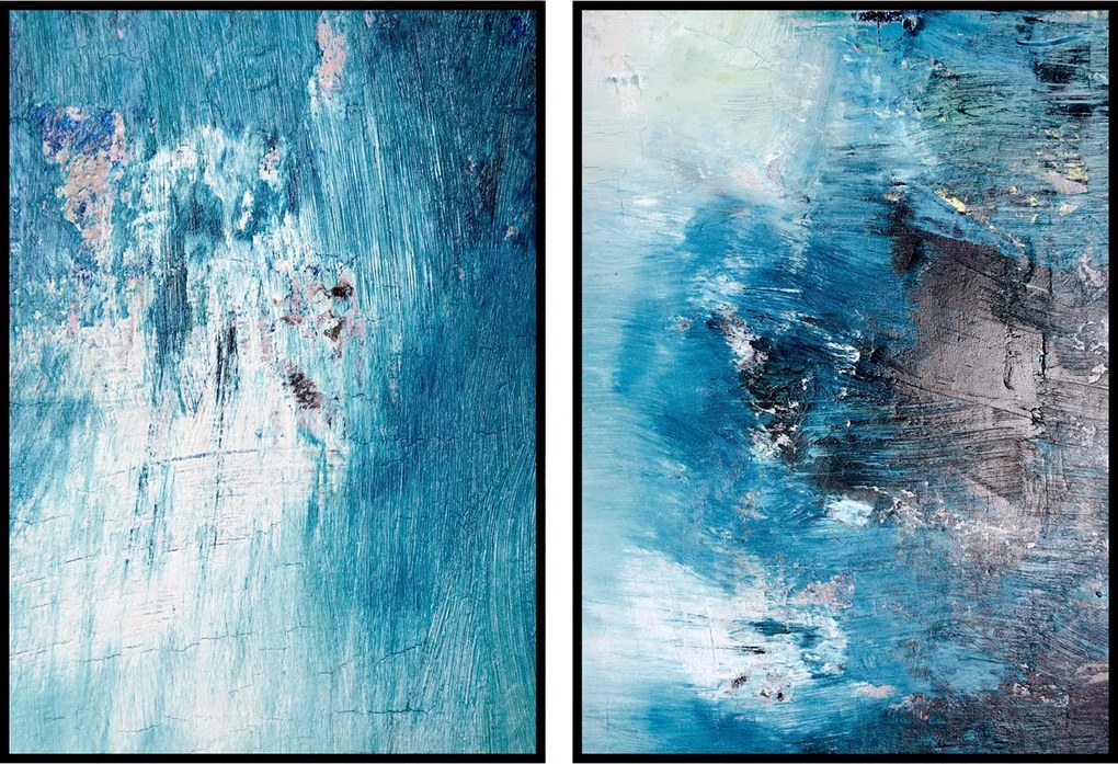 Poszter akvarell festék kék absztrakt 50x70cm