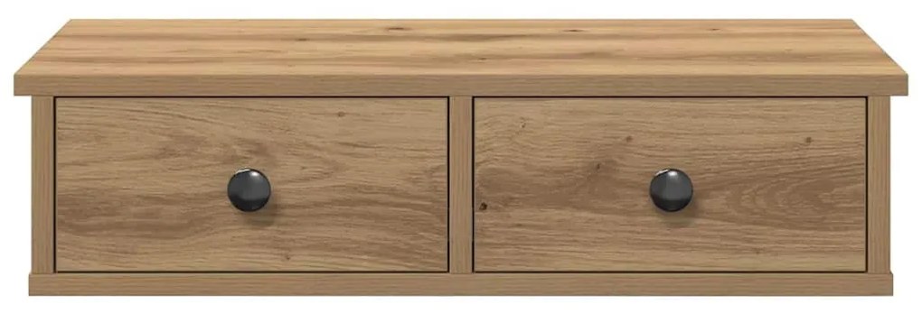Falipolc fiókokkal artisian tölgy 60x25x15 cm műszaki fa