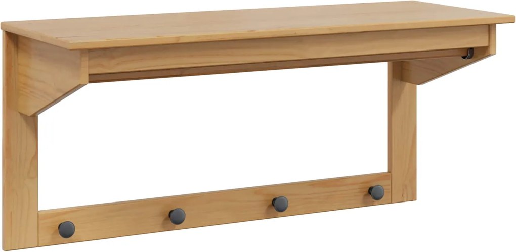vidaXL Kabáthorog Méz barna 90 x 35 x 41.5 cm Tömör fenyőfa