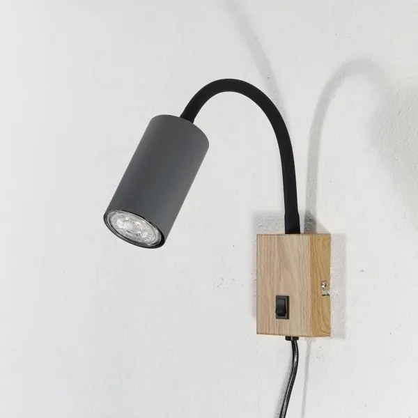 Globo 57911WG - Rugalmas fali lámpa ROBBY 1xGU10/25W/230V szürke/barna