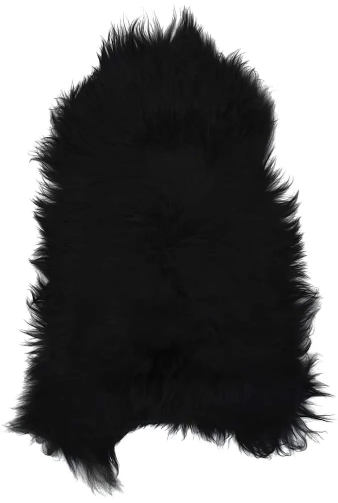 fekete izlandi báránybőr székhuzat 70 x 110 cm