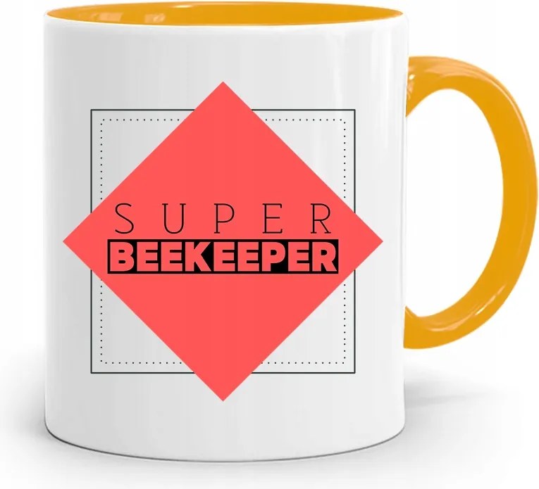 Sárga Bögre Méhésznek Beekeeper fényképes nyomtatással