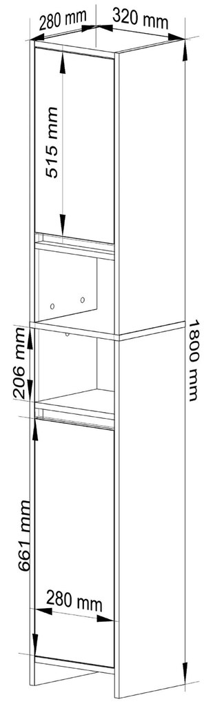 Polc Ubicada (artisan tölgy + fehér). 1117560