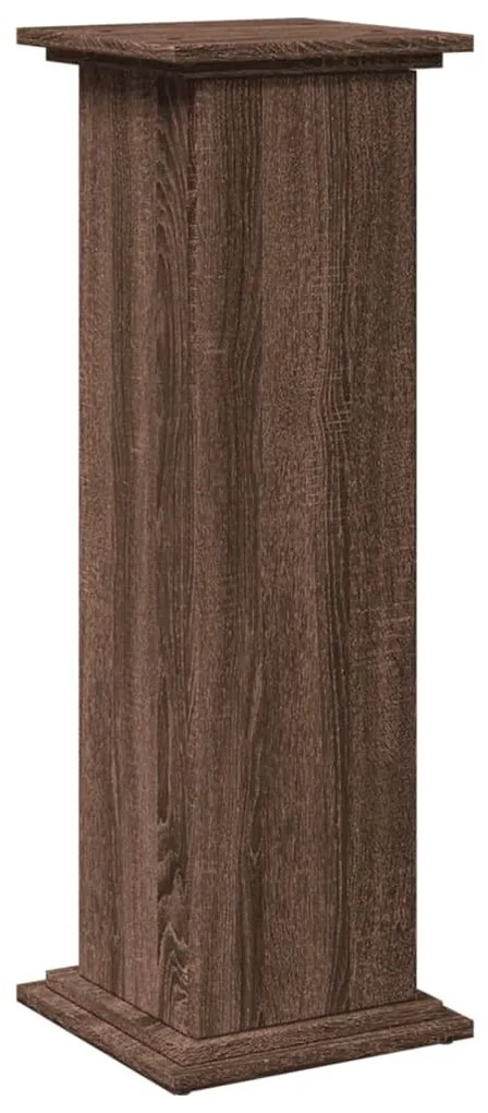 barna tölgy szerelt fa bemutatóállvány tárolóval 31x30x90 cm