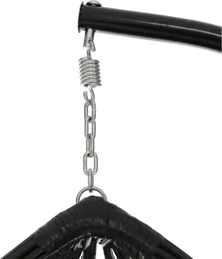 Függőszék TARINO állvánnyal, fekete/szürke párna