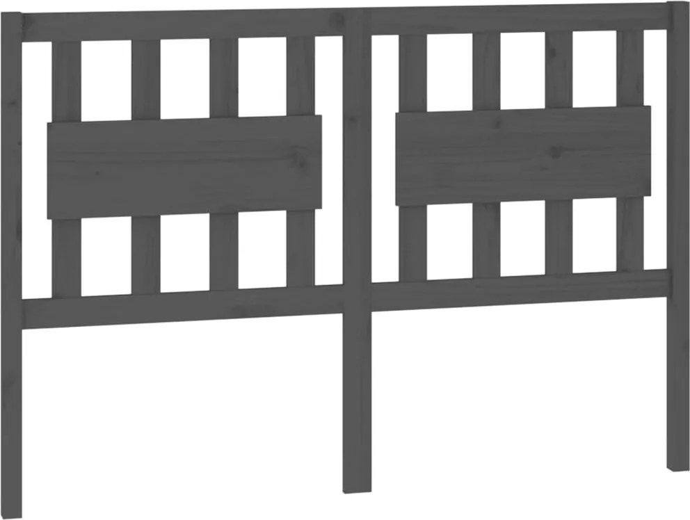 vidaXL szürke tömör fenyőfa ágyfejtámla 125,5 x 4 x 100 cm
