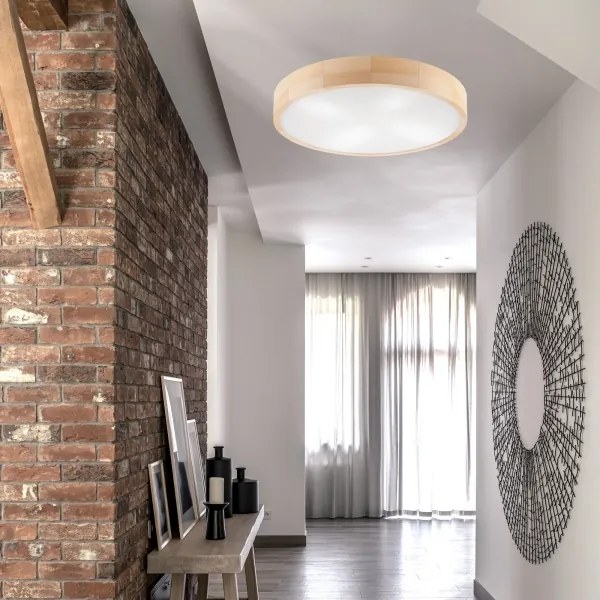 Mennyezeti lámpa NATURAL 4xE27/60W/230V ø 57,5 cm fenyő