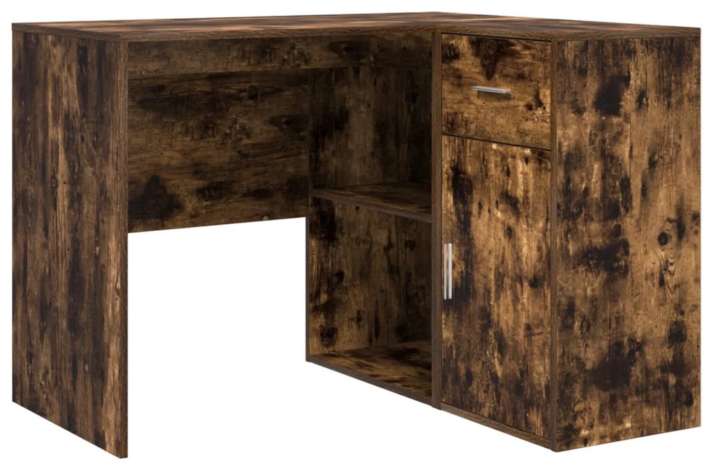 Sarok Íróasztal Füstölt Tölgy 102x88x75 cm Hajlított Fa