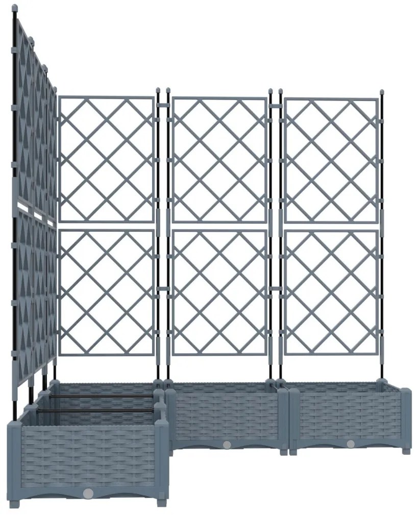 Kertész cserép rácsos változattal 5 pcs Világosszürke