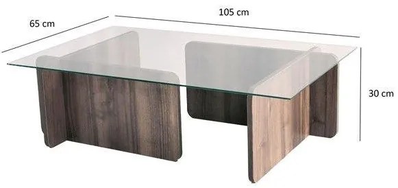 Dohányzóasztal Elizei (dió). 1089539