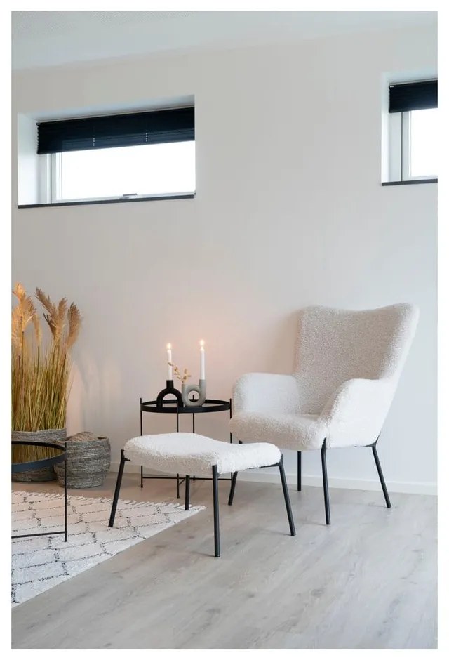 Glasgow fehér műszőrme füles fotel - House Nordic