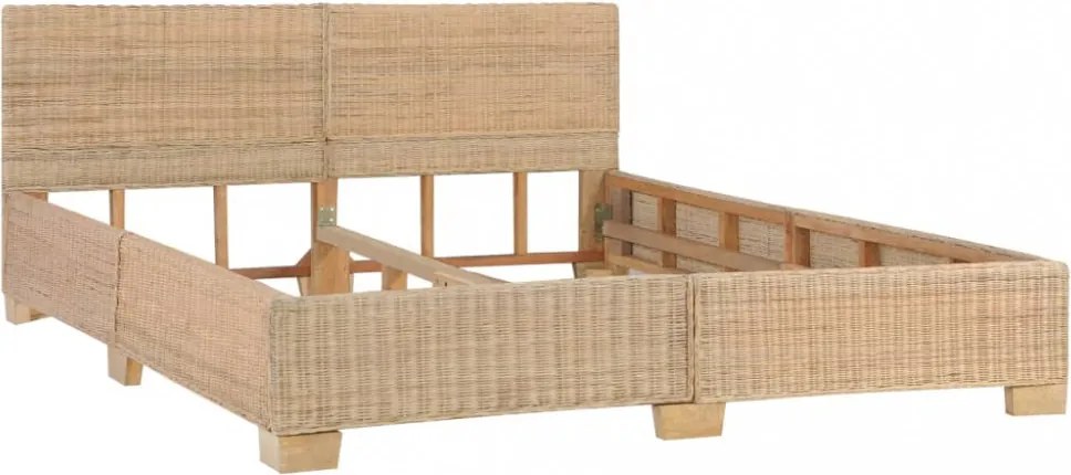 kézzel font valódi rattan ágykeret 160 x 200 cm