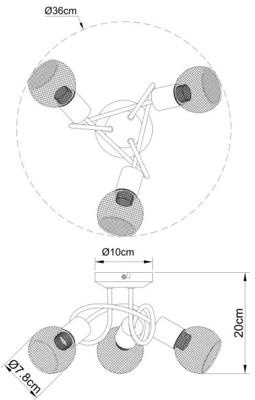 Globo 54028-3S - Csillár FIASTRA 3xE14/40W/230V