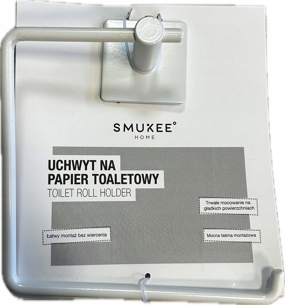 Fürdőszobai WC-papír tartó fehér minimalista Smukee