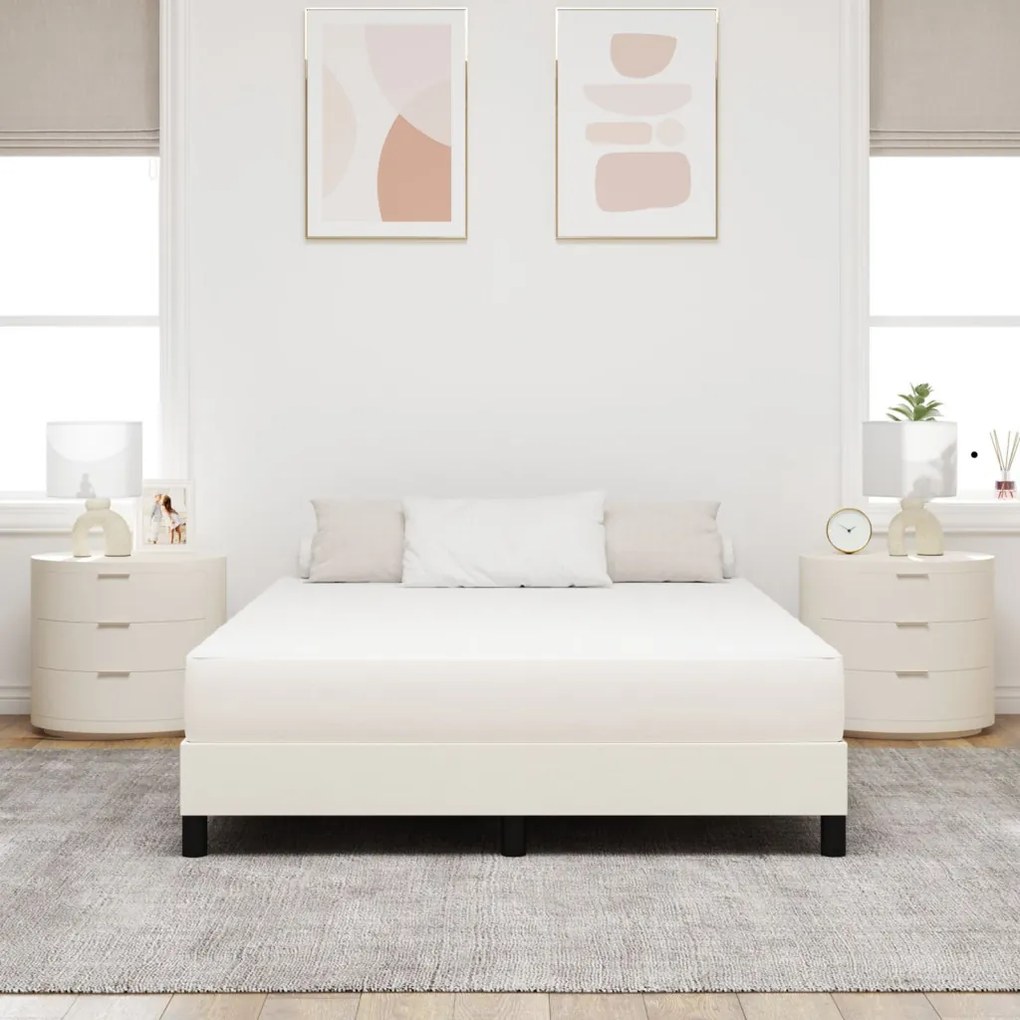 Ágy Matrac matracmal Krém 160 x 200 cm szövet