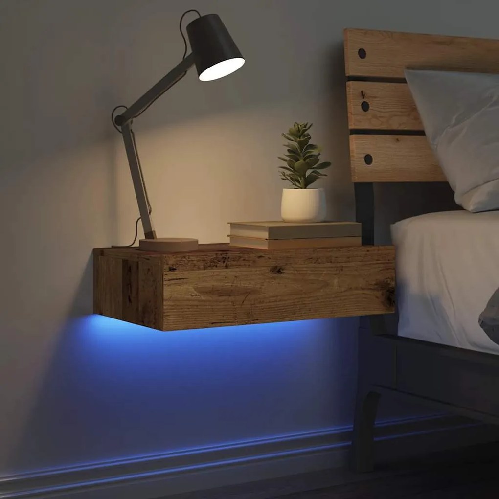 Éjjeliszekrény antik fa 60 x 35 cm szerelt fa