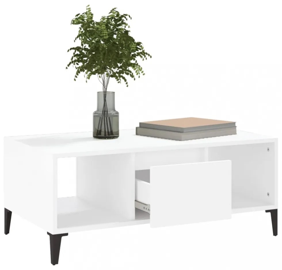 vidaXL fehér szerelt fa dohányzóasztal 90 x 50 x 36,5 cm