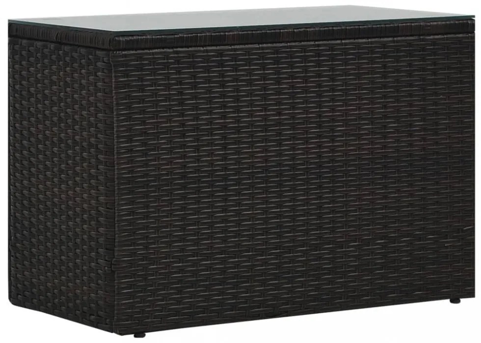 5-részes barna polyrattan kerti ülőgarnitúra párnákkal