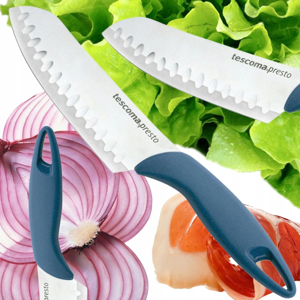 Tescoma Presto Ázsiai Kés Santoku Éles Univerzális Konyhai 15CM Solid