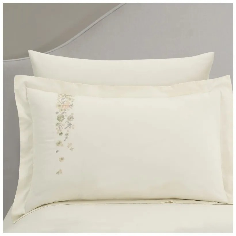 Krémszínű hatrészes egyszemélyes pamut-szatén ágyneműhuzat lepedővel 140x200 cm Maison Bloom – Mila Home Luxury