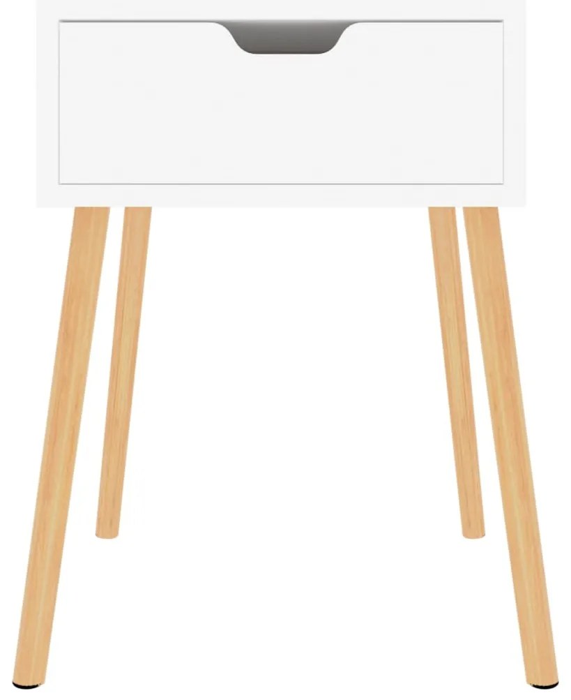 2 db magasfényű fehér szerelt fa éjjeliszekrény 40x40x56 cm