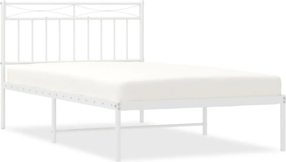 vidaXL fehér fém ágykeret fejtámlával 107x203 cm
