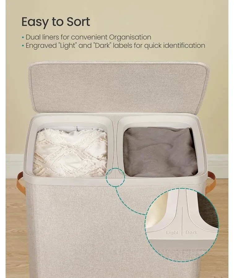 szennyestartó 170 l, 6 x 40 x 75 cm, cappuccino bézs