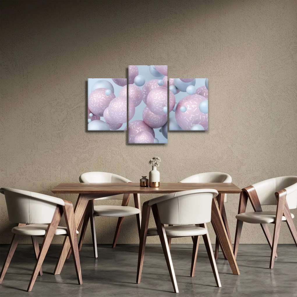 Absztrakt kép - Pasztell gömbök (90x60 cm)