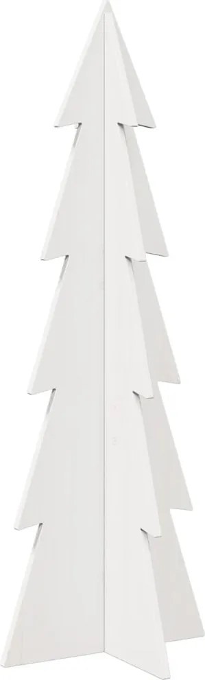 vidaXL fehér tömör fenyőfa karácsonyfa-dekoráció 112 cm