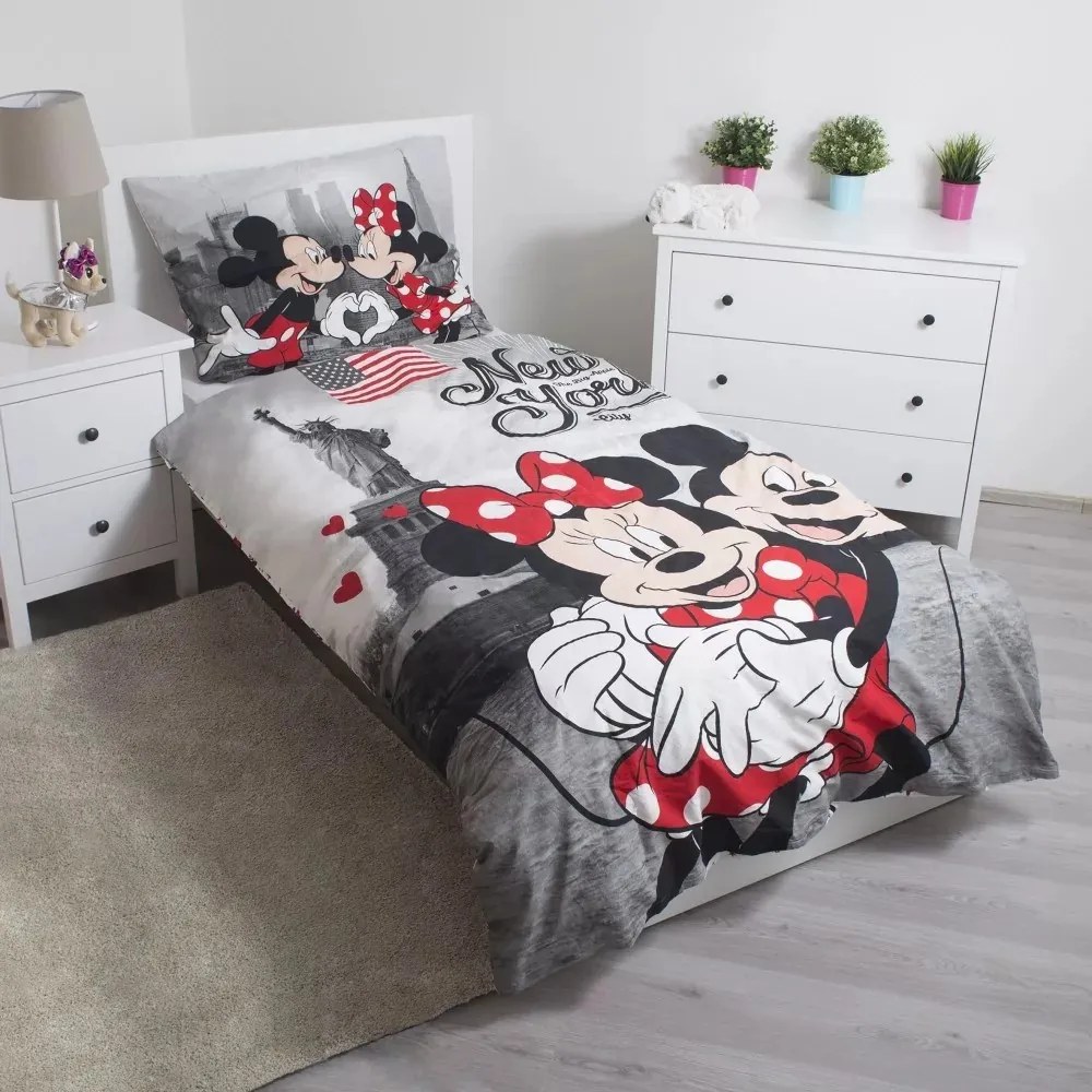 Disney Minnie és Mickey ágyneműhuzat New York 140x200cm 60x80cm