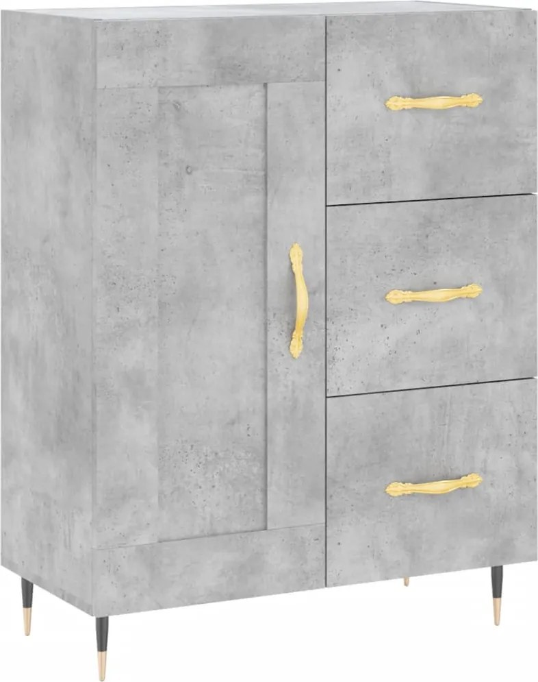 vidaXL betonszürke szerelt fa tálalószekrény 69,5 x 34 x 90 cm