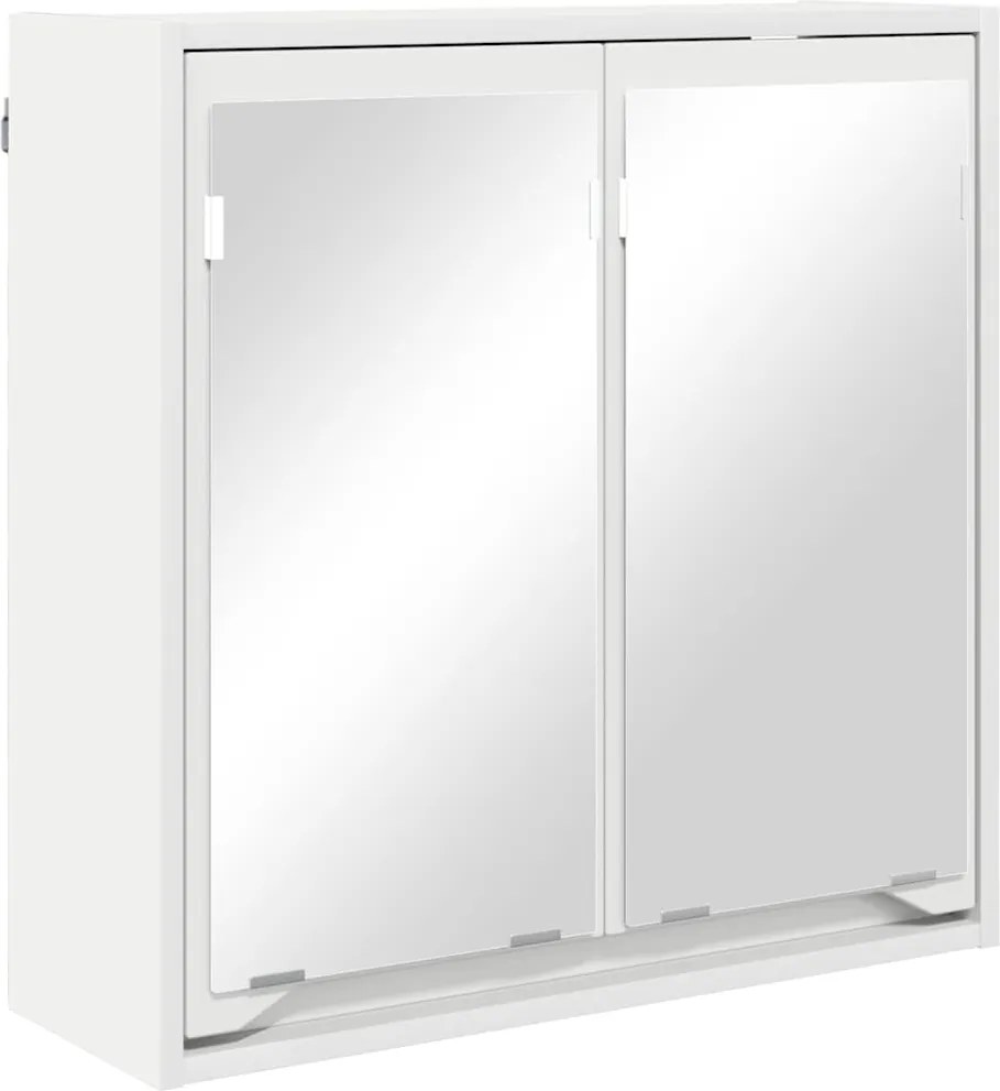 vidaXL Fürdőszobai tükörszekrény ajtóval Fehér 60 x 20 x 60 cm Faanyag