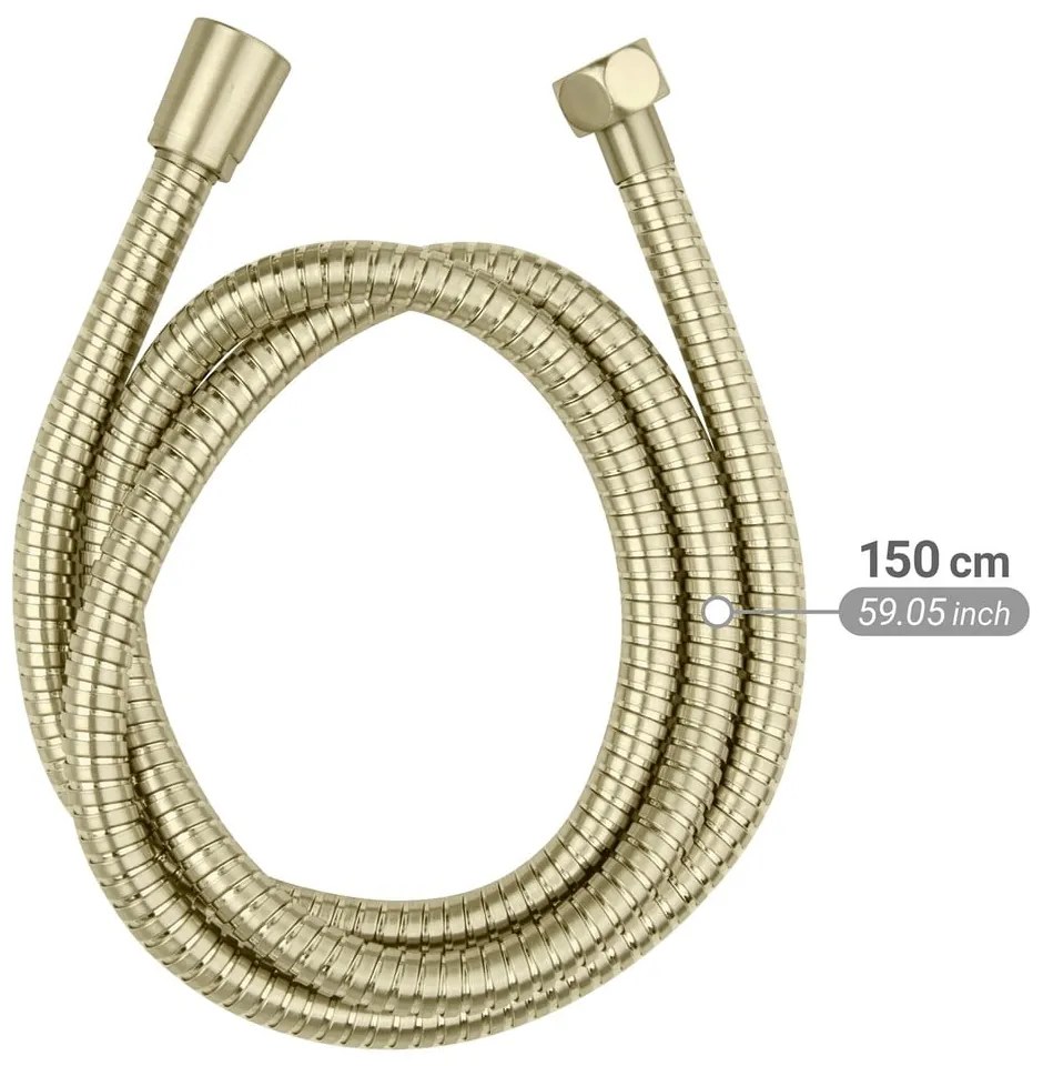 Matt aranyszínű rozsdamentes acél zuhanycső 150 cm Brass – Wenko