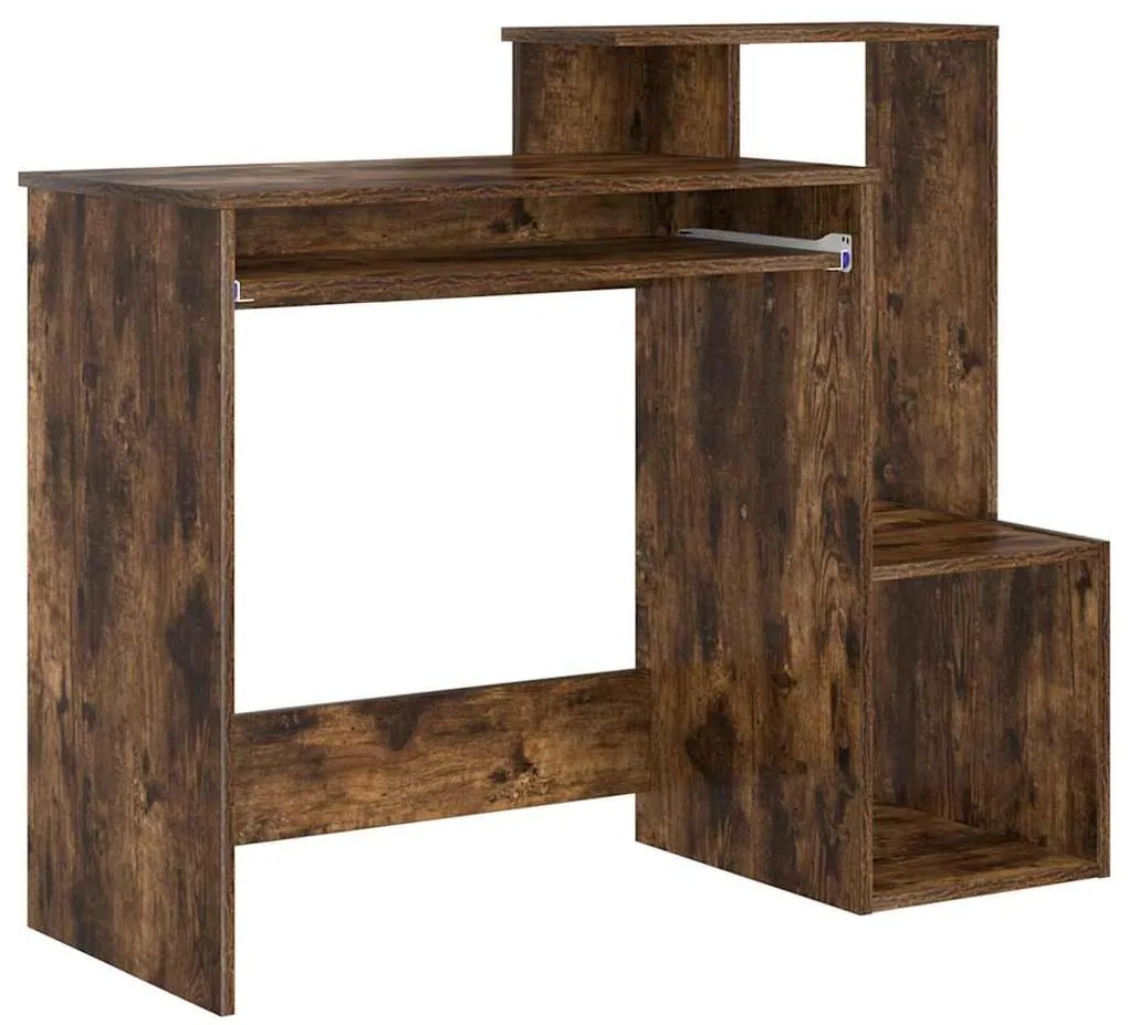 Asztal polcokkal Füstölt tölgy 106 x 40 x 88,5 cm Faanyag