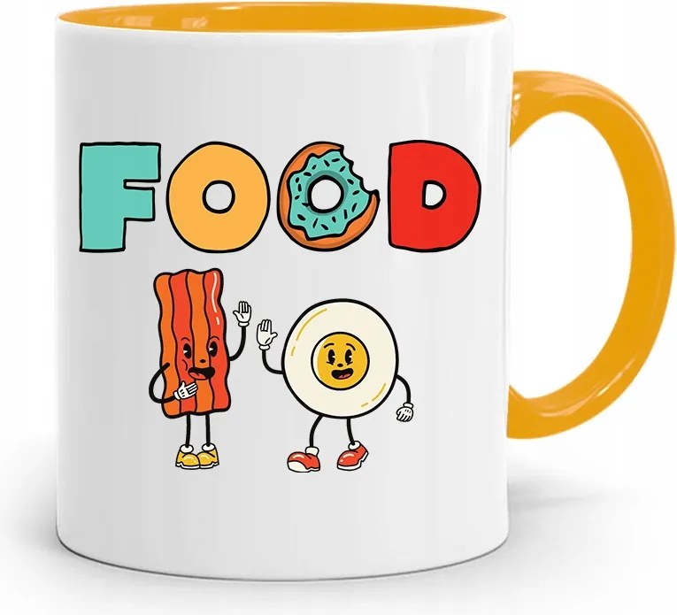 Sárga Bögre Ajándék Szakácsnak Food Szakácsnőnek, fényképes nyomtatással