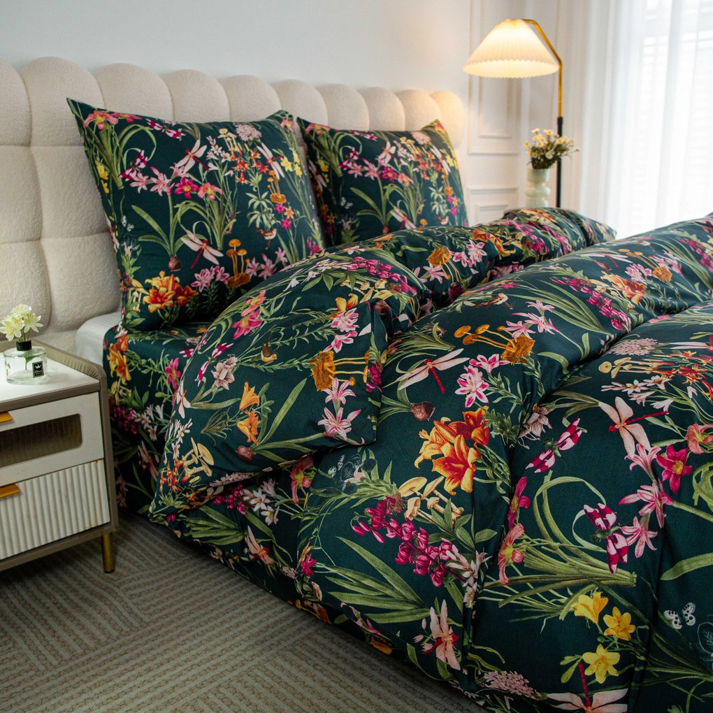 Mikroszálas ágynemű MYSTIC GARDEN sötétzöld Ágyneműhuzat mérete: 70 x 90 cm | 140 x 220 cm