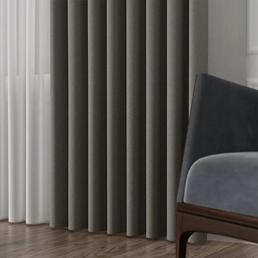 Szövet Kétoldalas Függöny Anyag Rufus 320cm meleg sötét szürke