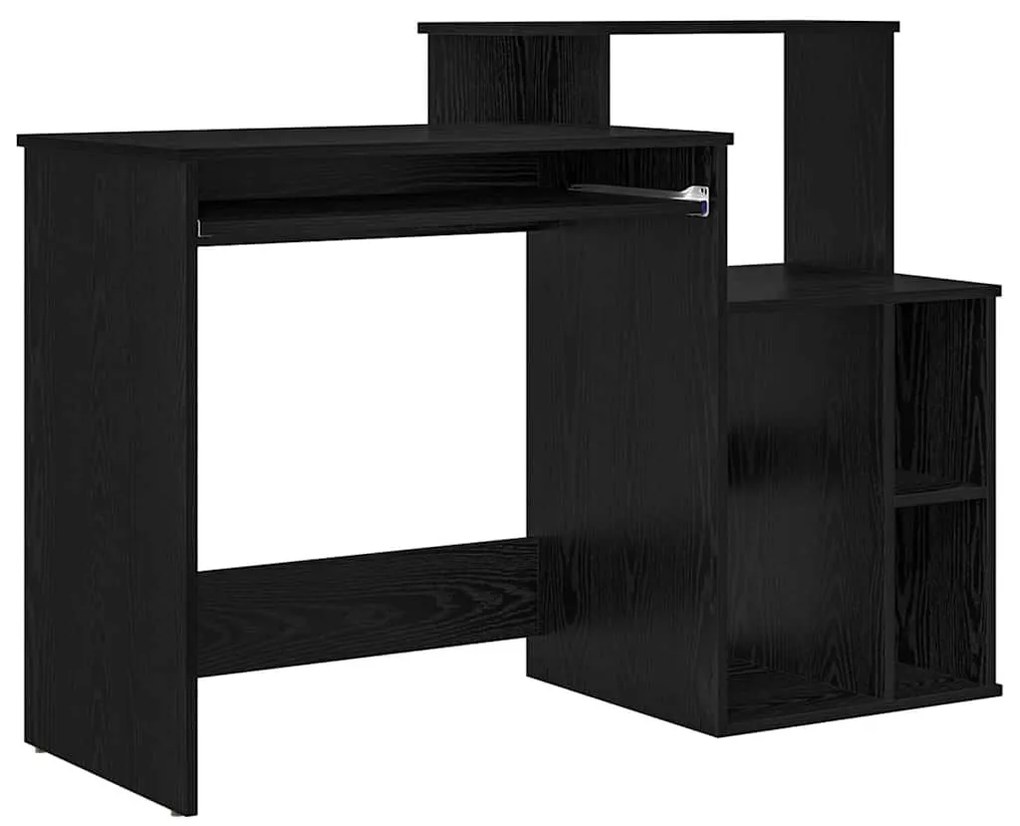 Íróasztal tárolóval Fekete tölgy 120.5 x 44 x 88.5 cm Faanyag