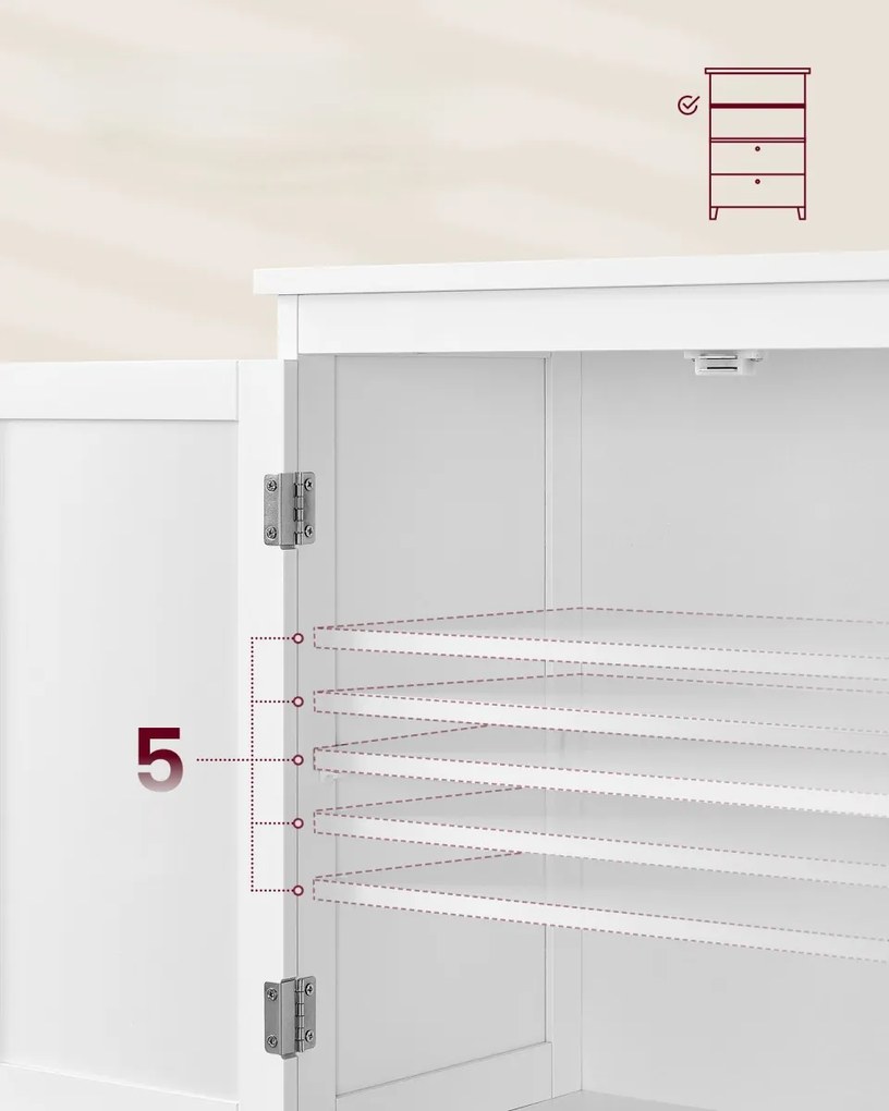 Fürdőszobaszekrény LAVORANO 110x60 cm, fehér