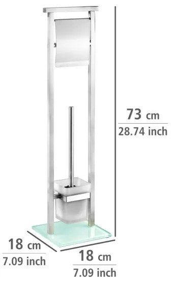 WENKO 22992100 - WC-kefe DEBAR 18x73 cm rozsdamentes acél/szatén/fehér