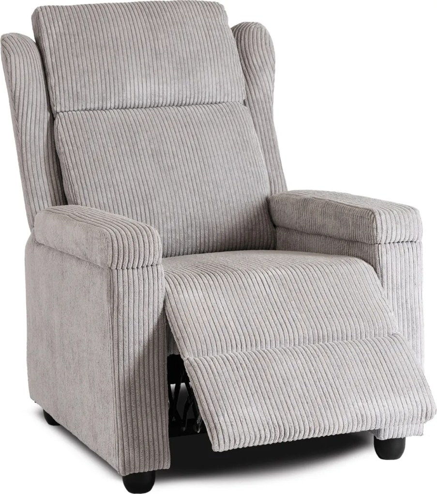 Dönthető fotel szürke kord kárpittal – SPENCER