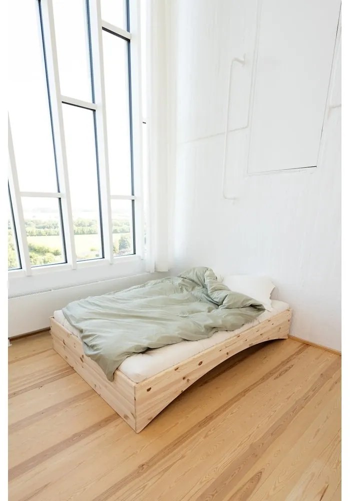 Natúr színű borovi fenyő franciaágy ágytámla nélkül 160x200 cm Orbit – Karup Design