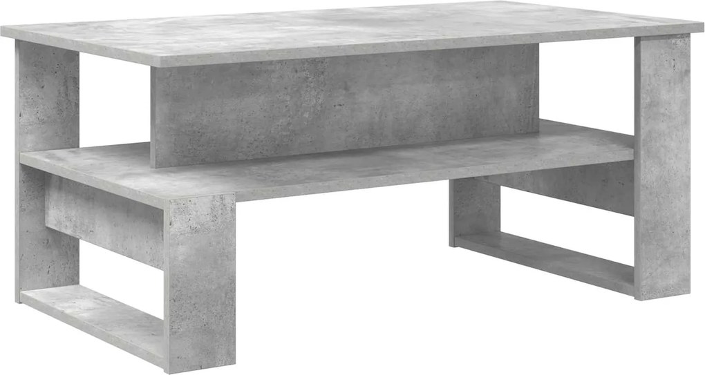 vidaXL Dohányzóasztal Beton Szürke 90 x 50 x 40 cm Faanyag