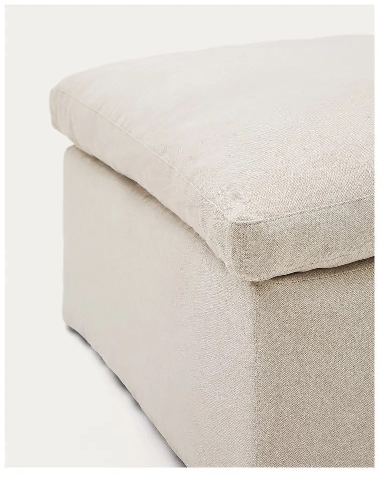 Bézs len lábtartó Zenira – Kave Home