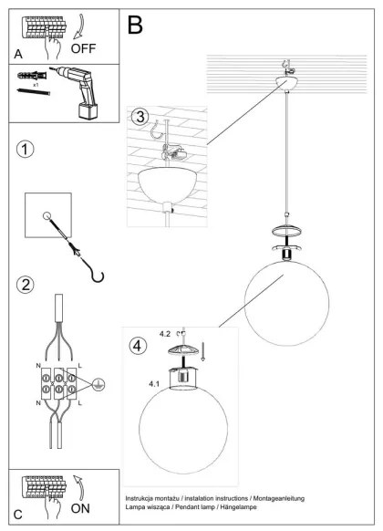 Sollux SL.0716 - Csillár zsinóron TOYA 1xE27/60W/230V á. 30 cm