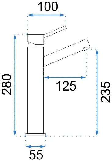 Rea Lumi - Magas mosdócsaptelep, szürke, REA-B8026