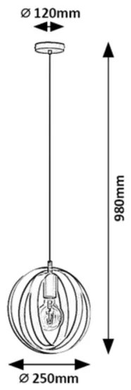 Rabalux 5360 - Csillár zsinóron CORTADO 1xE27/40W/230V