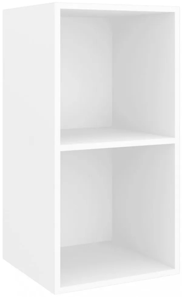 fehér szerelt fa falra szerelhető TV-szekrény 37 x 37 x 72 cm