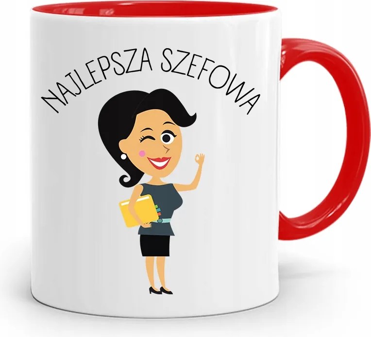 Piros Bögre A Főnöknek A Legjobb Főnöknő fényképes nyomtatással