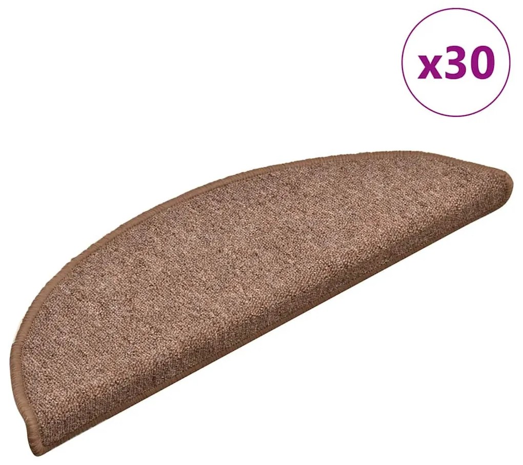 30 db barna lépcsőszőnyeg 56x17x3 cm